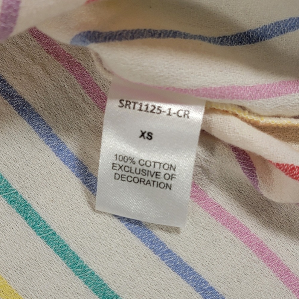 THML Ruffle Sleeve Blouse‎ Striped Boho Lightweight Womens XS Multicolor Top - Picture 8 of 9
